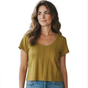Madewell Mustard Short Sleeve Tee Sz Sm NWOT